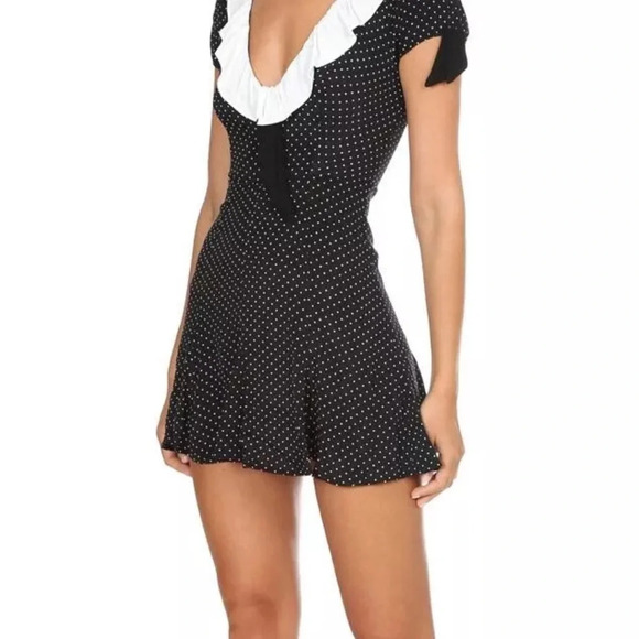 For Love And Lemons Bianca Polka Dot Mini Dress Size Medium - Picture 4 of 13